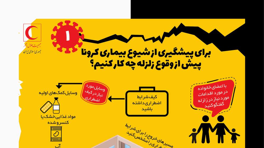 در دوران کرونا، چگونه در زلزله ایمن بمانیم و کووید۱۹ هم نگیریم؟/ اینفوگرافیک